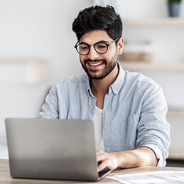 typing on laptop