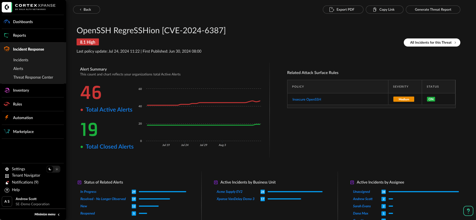 New Remediation Report in Xpanse 2.7