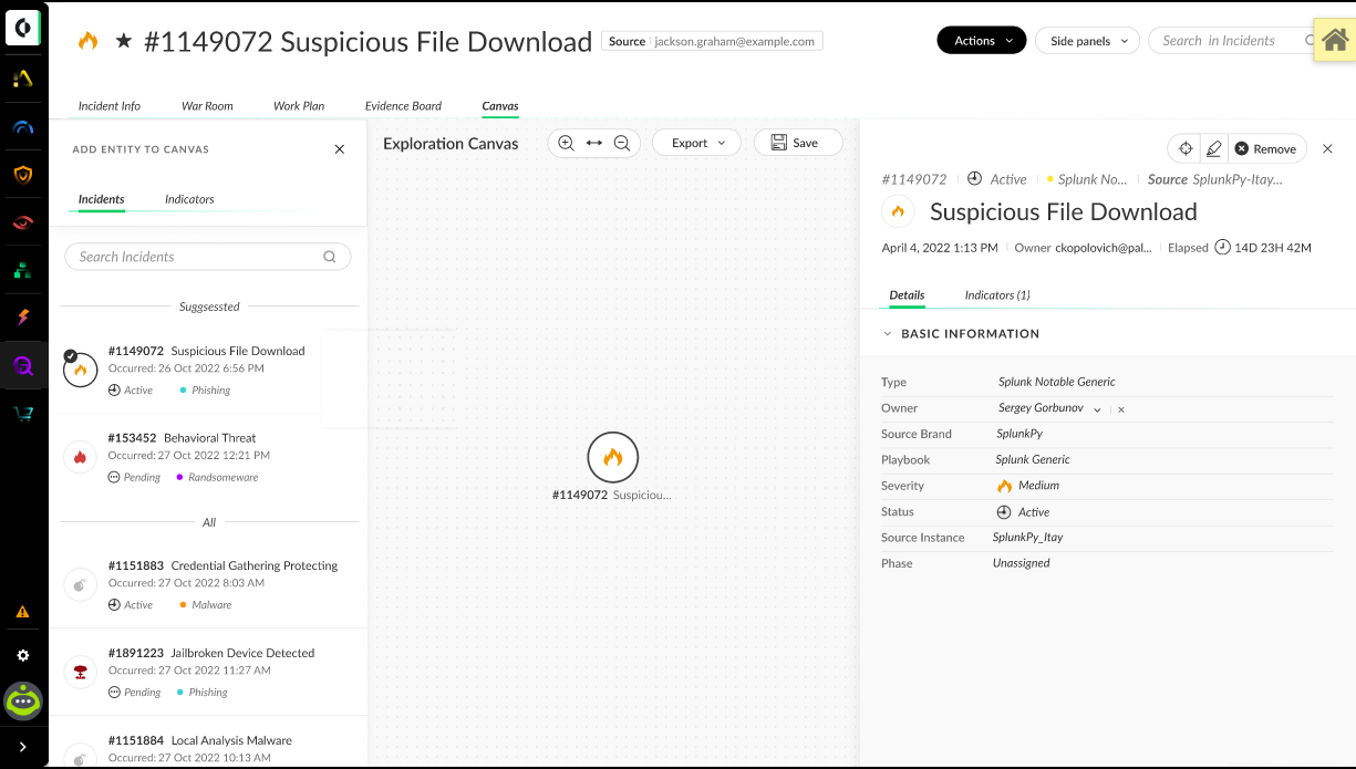 New Multilayer Indicator/Incident Relationship Canvas in XSOAR 8.8