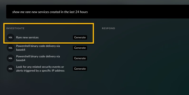 Image 5: Cortex Copilot helps with threat hunting by writing complex queries for the analyst.