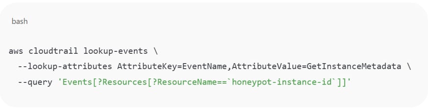 Monitor access to metadata APIs from workloads not marked as test or deception assets Monitor access to metadata APIs from workloads not marked as test or deception assets